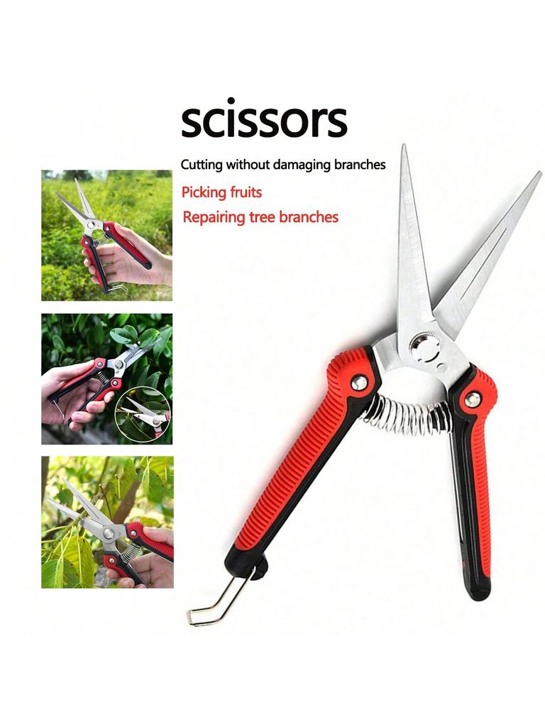 1PC Stainless Steel Multifunctional Garden Pruning Tool For Cutting Flowers And Trees, Suitable For
