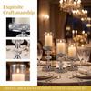 Kristall Säulenkerzenhalter Set Gold Silber Sturmleuchte mit Glasschirm für Romantische Hochzeit Party Hausdekoration