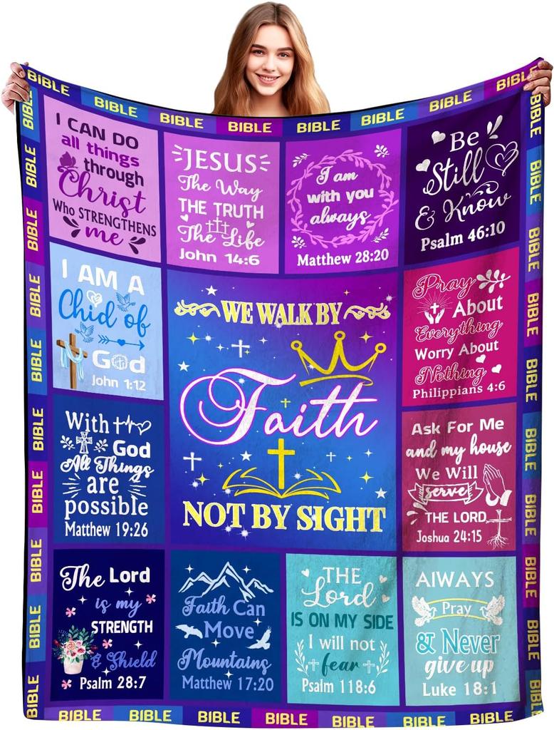 Inspirational Christian Throw Blanket for Women  Faith Healing Bible Verse Gift X Inches