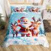 Christmas Duvet Cover Twin/Full/Queen/King Cartoon Santa Claus Bedding Set Xmas Theme Snowflake Comforter Cover for Girls Adults