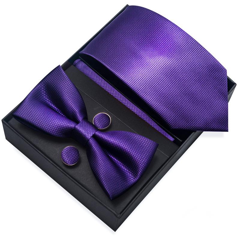 Set de 6 piezas, Corbata de Vestir de Negocios 8 cm Corbata para Hombre Set de Pajarita Caja de Regalo.