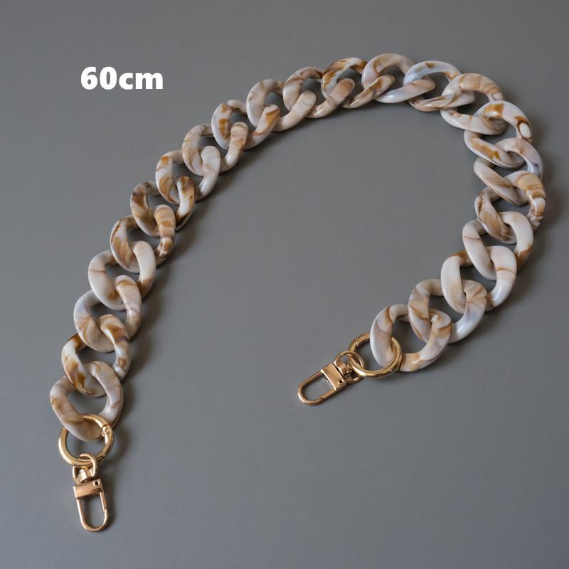 New Fashion Woman Bag Accessory Detachable Parts Replacement Chain Beige Resin Luxury Strap Women Acrylic Shoulder Handle Chain
