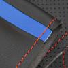 For BMW M Sport E82 E87 E90 X1 E84 old style 2011-2013 Car Steering Wheel Cover Leather Trim Black-red blue line with blue strip
