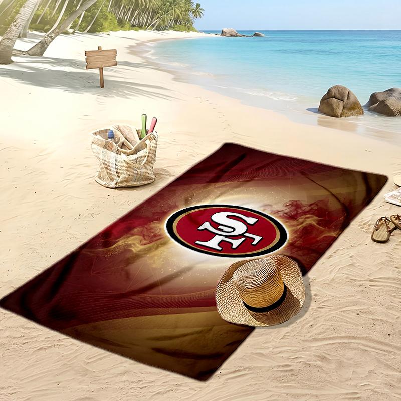 Asciugamano da Spiaggia Stampa San Francisco 49ers Morbido Portatile Asciugatura Rapida?Asciugamano Asciutto Per Piscina Vacanza Estiva Sport all'Aperto