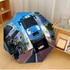 Tayo The Little Bus Umbrella with Automatic Open/Close & Self-8-Rib Heavy-Duty Umbrella, Compact Travel Umbrella Suitable for Outdoor