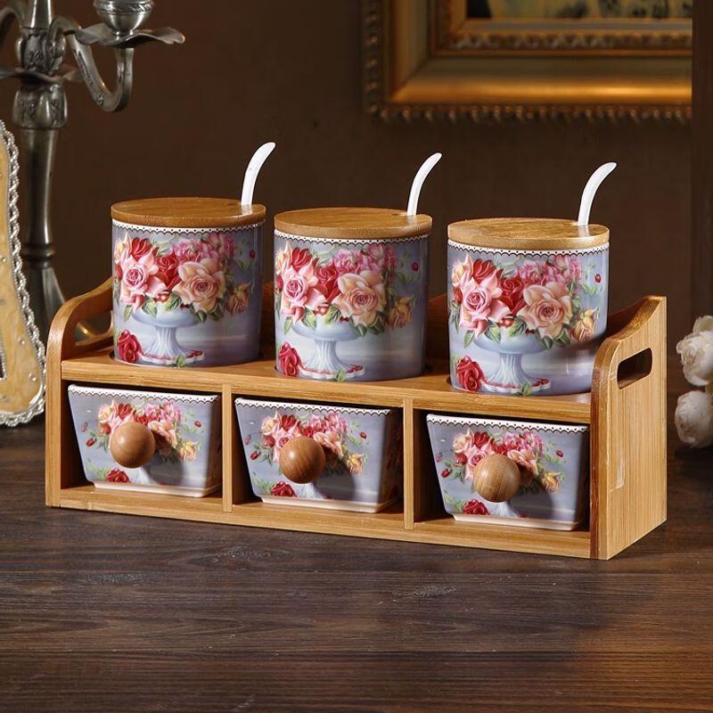 Glass Kitchen Condiment & Seasoning Set