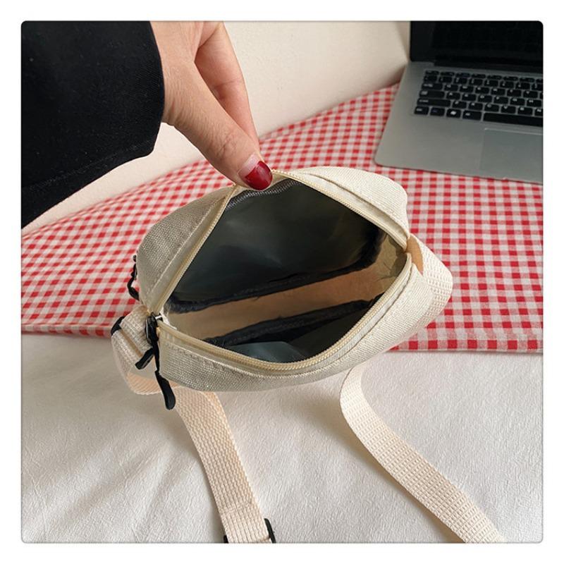 Japonský Harajuku styl kreslená plátěná taška korejská minimalistická crossbody peněženka pro studenty