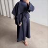Cross-border European and American Women's Clothing  Summer New Round Neck Simple Cape Commuter Long-sleeved Straight One-step Skirt