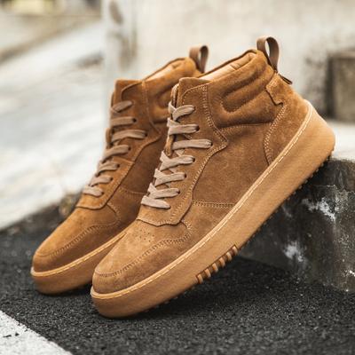 Sapatos Masculinos Sapatos Casuais de Inverno Couro Fosco Sapatos da Moda Plataforma Ferramentas Sapatos de Bordo Botas Masculinas de Cano Médio Martin
