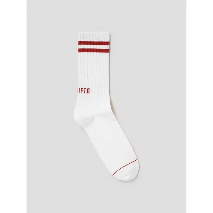 Gestreifte Socken mit Logo hinten, Freizeit, Weiß
