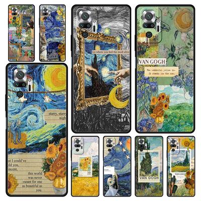 Starry sky van gogh kunst Telefon Fall Für Xiaomi Redmi Hinweis 13 12 5G 9S 9 8 10 11 Pro 4G 9T 13C 12C 10C 9C 9A 7 Pro Silikon Abdeckung