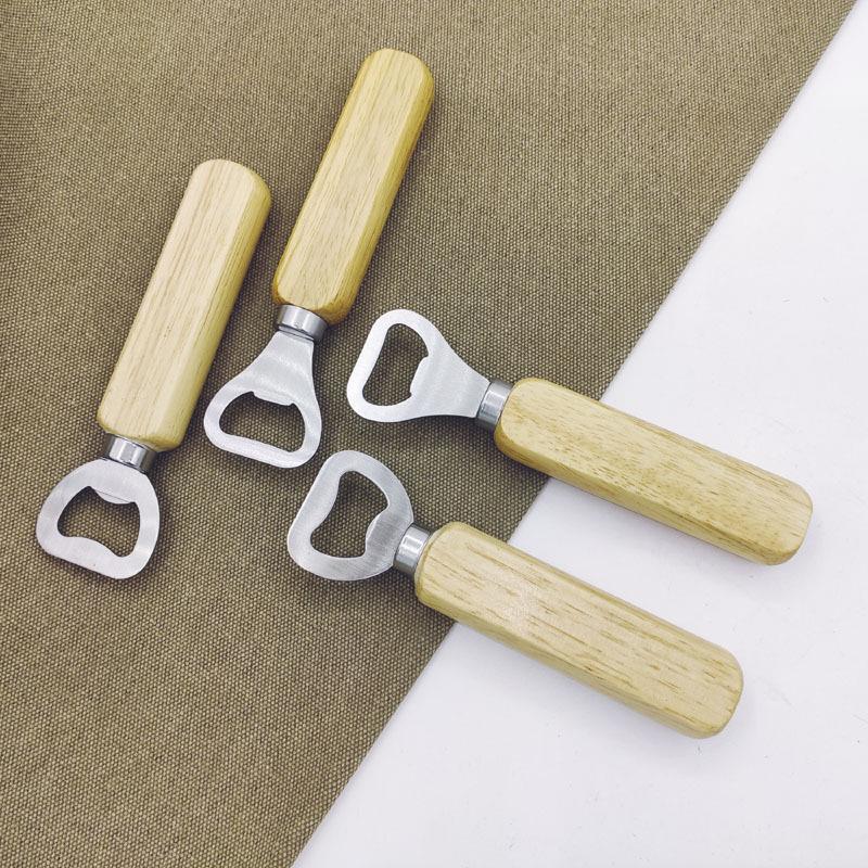 Cross-Border Wooden Handle Stainless Steel Multi-Functional Beer Bottle Opener