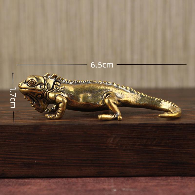 Figurka gekona Domácí dekorace Malé ozdoby Stará mosaz Zvířecí figurky Čajový mazlíček Stolní dekorace Doplňky pro domácí dekoraci