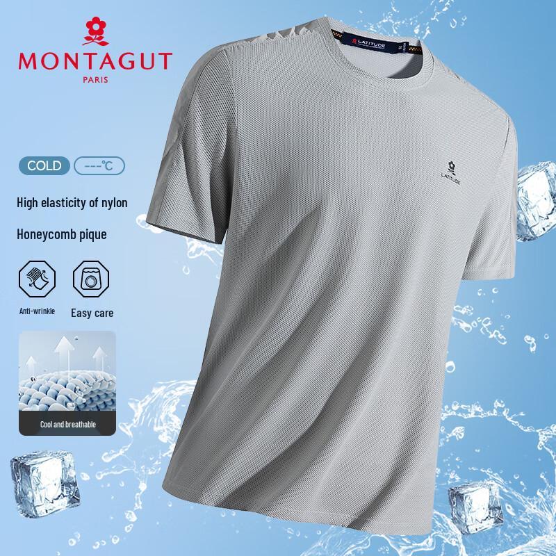 MONTAGUT Men's Short Sleeve Breathable Cotton T-Shirt