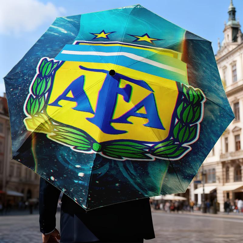 1PC Argentina Football club Printed Umbrella Folding umbrella, automatic umbrella 8-Frame for Travel, camping Fan gifts Christmas Gifts