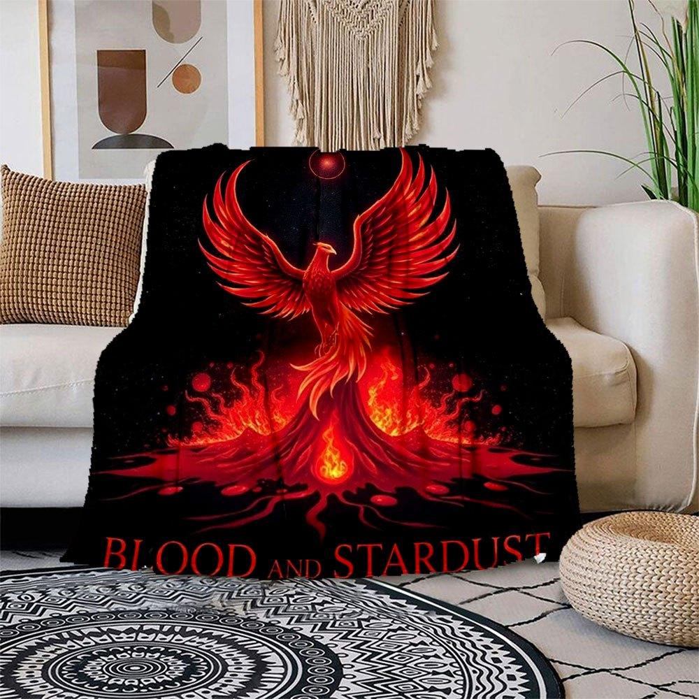 

Blood and Stardust: Phoenix Rising Fantasy Poster Print Blanket Flannel Throw Blanket for Sofa, Bed, Travel, Camping, Office, Couch, Chair, 150x180cm