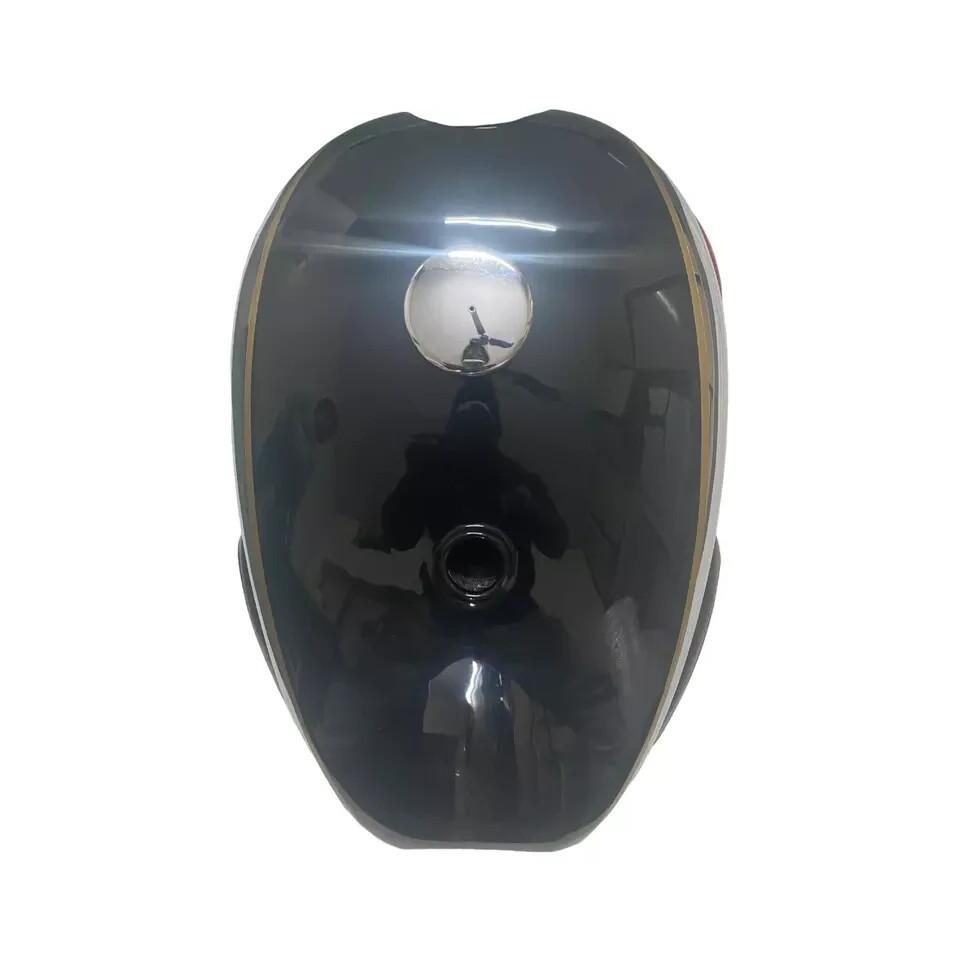 BSA A7 A10 BLACK PAINTED CHROME FUEL TANK WITH BADGE CAP KNEEPAD & TAP |Fit For