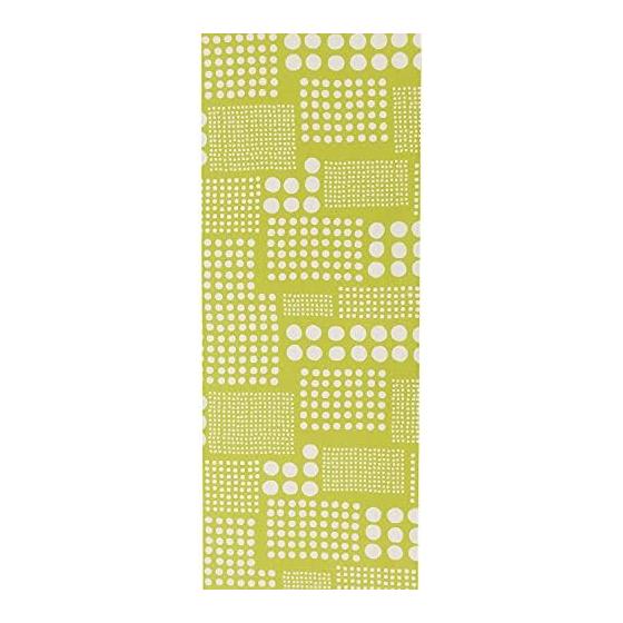IKS Tenugui Towel, Made in Japan, 34x88cm, Polka Dot Dot Yellow Green , 100% Cotton, Unhemmed