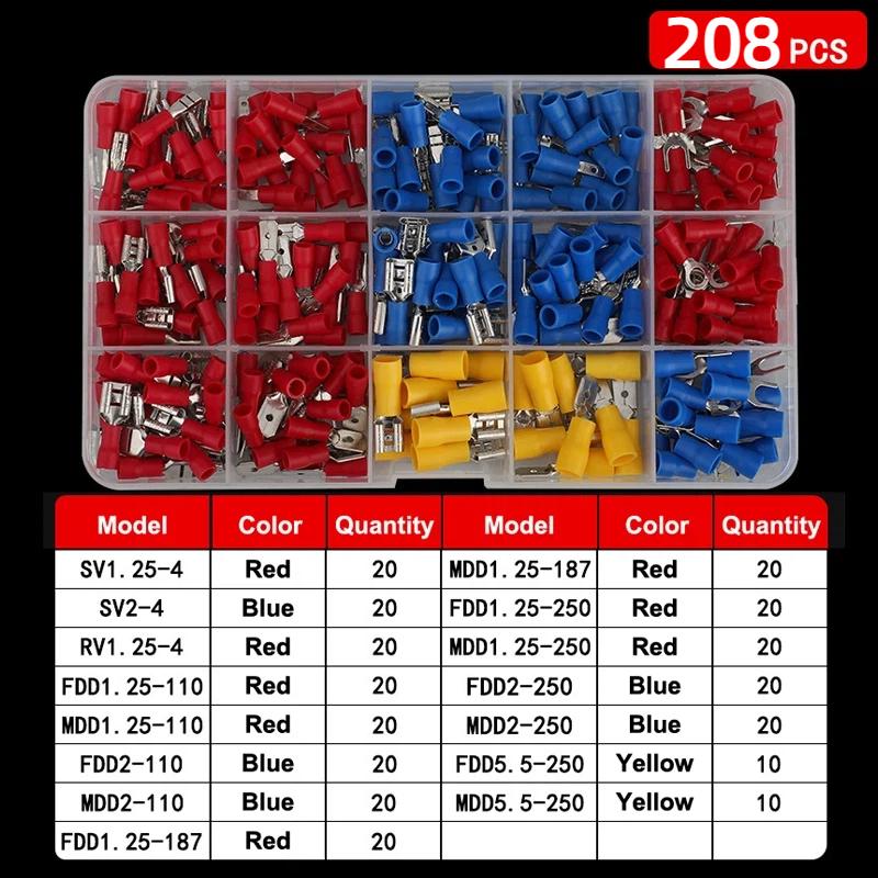 Insulated Terminal Block Set with Crimping Pliers 102/280Pcs Durable Electrical Connectors Kit for Home Car Repair