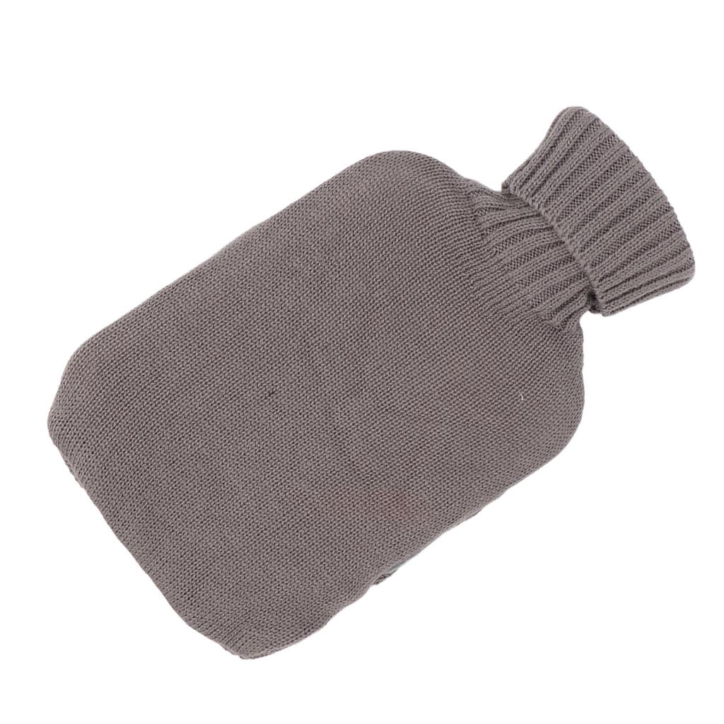 Classic Hot Water Bottle with Knitted Cover Handy Soft Hand Feet Warm Water Bag for Winter 2L Grey