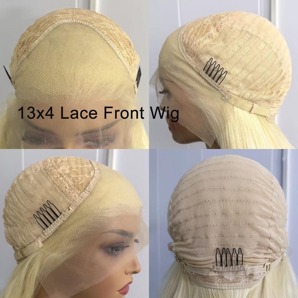 AIMEYA Blonde Wig 18-26Inch Synthetic Lace Frontal Wigs for Daily Use 13x4 Lace Front Cosplay Wigs 613 Long Silky Straight
