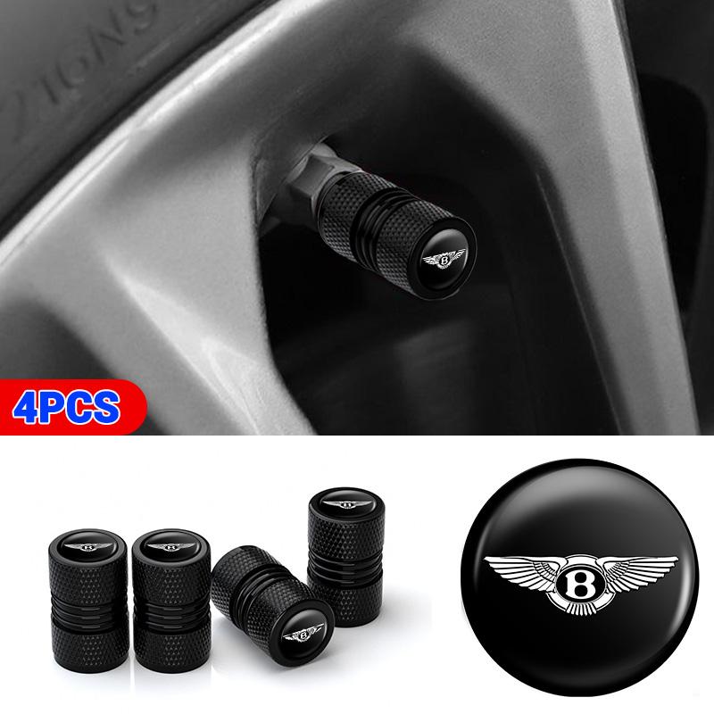 4Pcs For Bentley Flying Spur Continental GT Bentayga Mulsanne Aluminum Alloy Car Wheel Tire Valve Caps Dustproof Cover Accessory