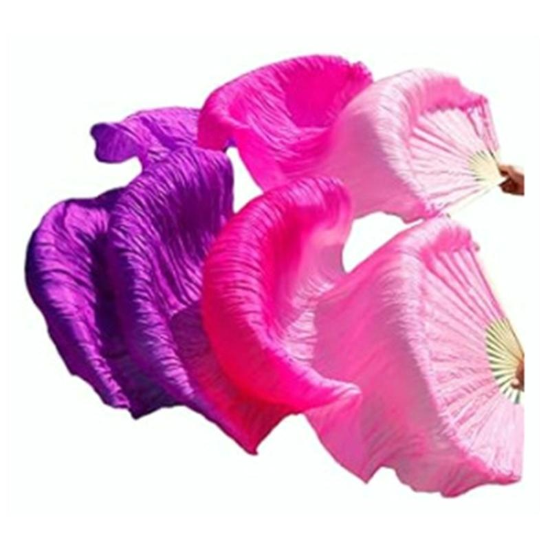 Všestranné závoje na břišní tanec z umělého hedvábí Dlouhé skládací vějíře pro soutěže a lekce Taneční vějíř Perfektní pro studia