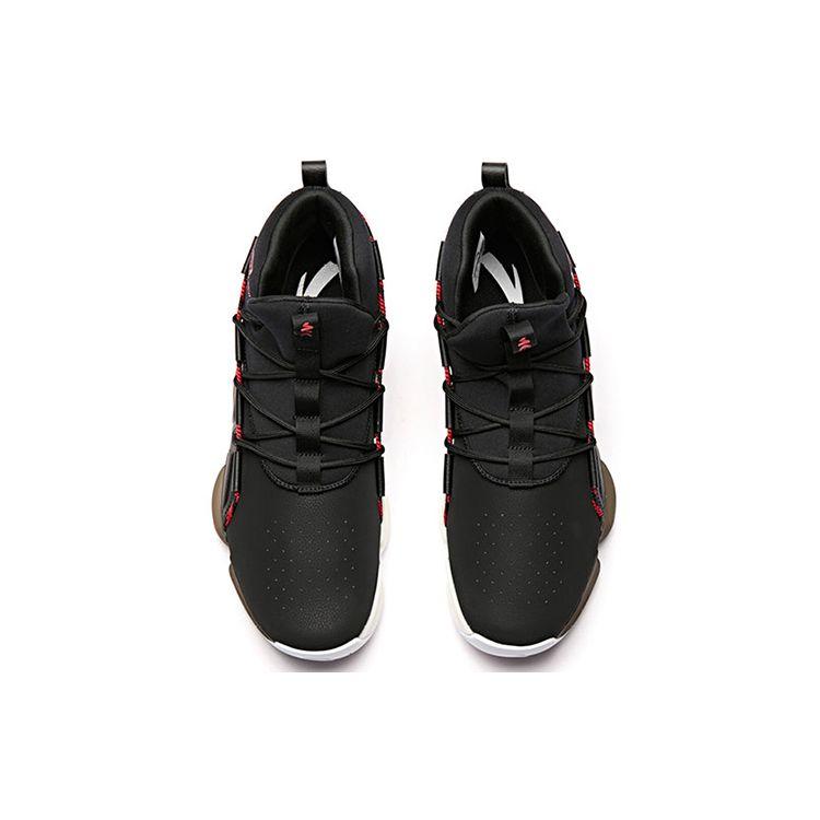 Anta Flash Energy Technology Shock Absorption Non-Slip High-Top Basketball Shoes Men Sneakers Black 91841193-1