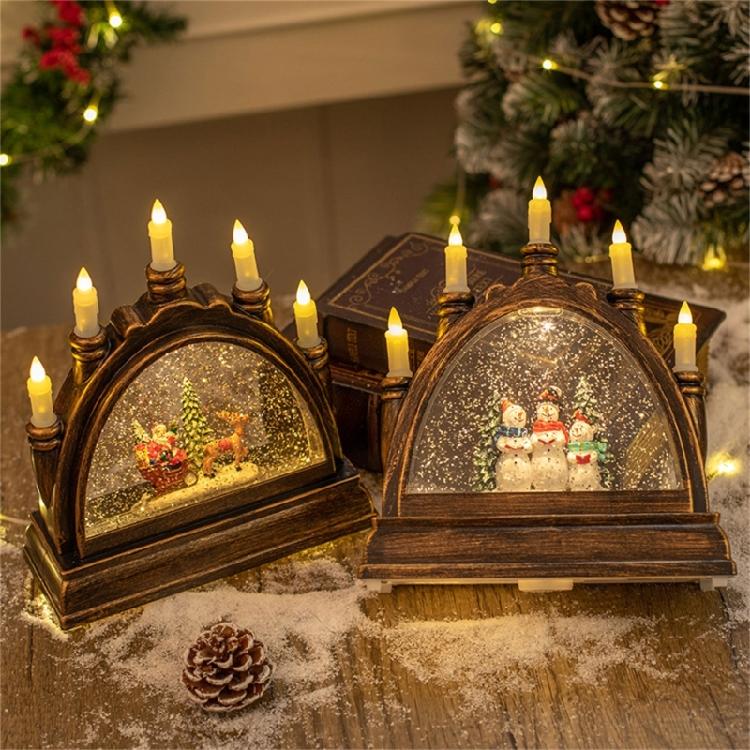 Romance PVC Crystal Candle Holder Christmas Themed Decoration Party Supplies Portable for Tabletop or Tree Ornament