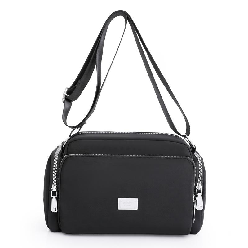 New women's bag nylon cloth shoulder bag simple and fashionable wide shoulder strap messenger bag large capacity lightweight small square bag