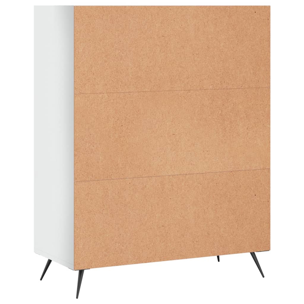 Bookshelf High Gloss White 69.5x32.5x90 cm Engineered Wood