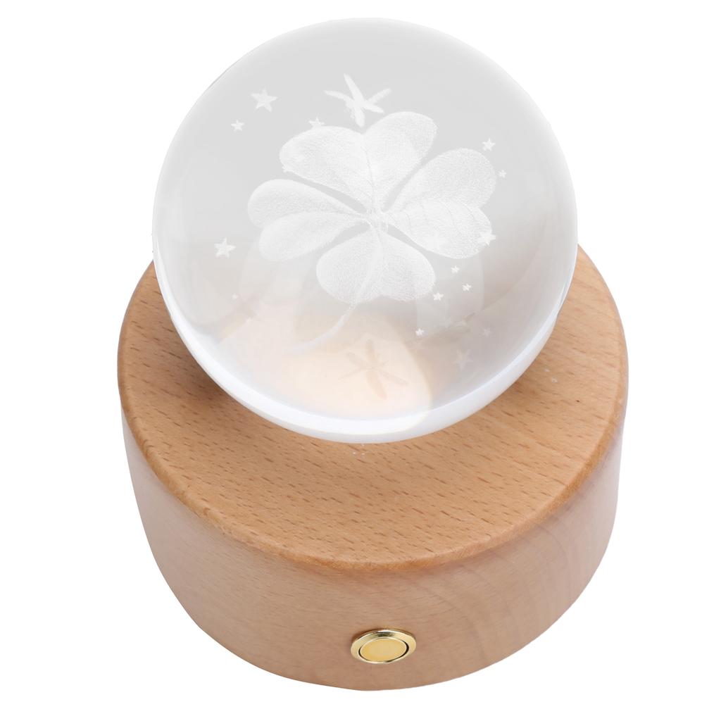 LED Crystal Ball Music Box for Bluetooth Birthday Festivals Gifts Desktop Ornament