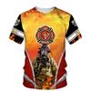 Unisex Summer Firefighter 3D printed T-shirt for men and women, quick-drying Polyester casual short-sleeved crewneck top