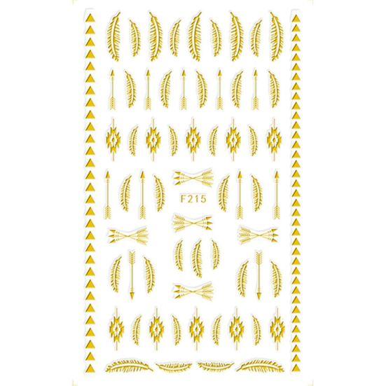 1 Sheet Geometry Feather Arrow 3D Nail Art Sticker Decal DIY Manicure Decor Tool