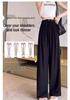 Ice Silk Pleated Wide-Leg Maternity Pants - No Waistband, Petite Fit, Drawstring, Spring/Summer Style