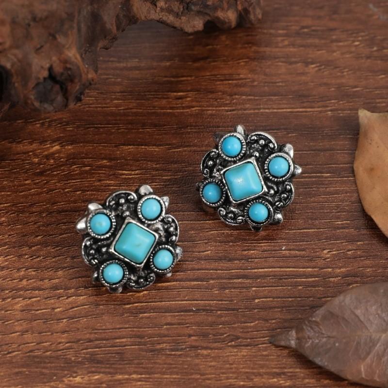 BLINGBAY Pendant Women's Bohemian Turquoise Earrings Retro Ethnic Earrings Geometric Gemstone Earrings Girls Party Birthday Jewelry Gift