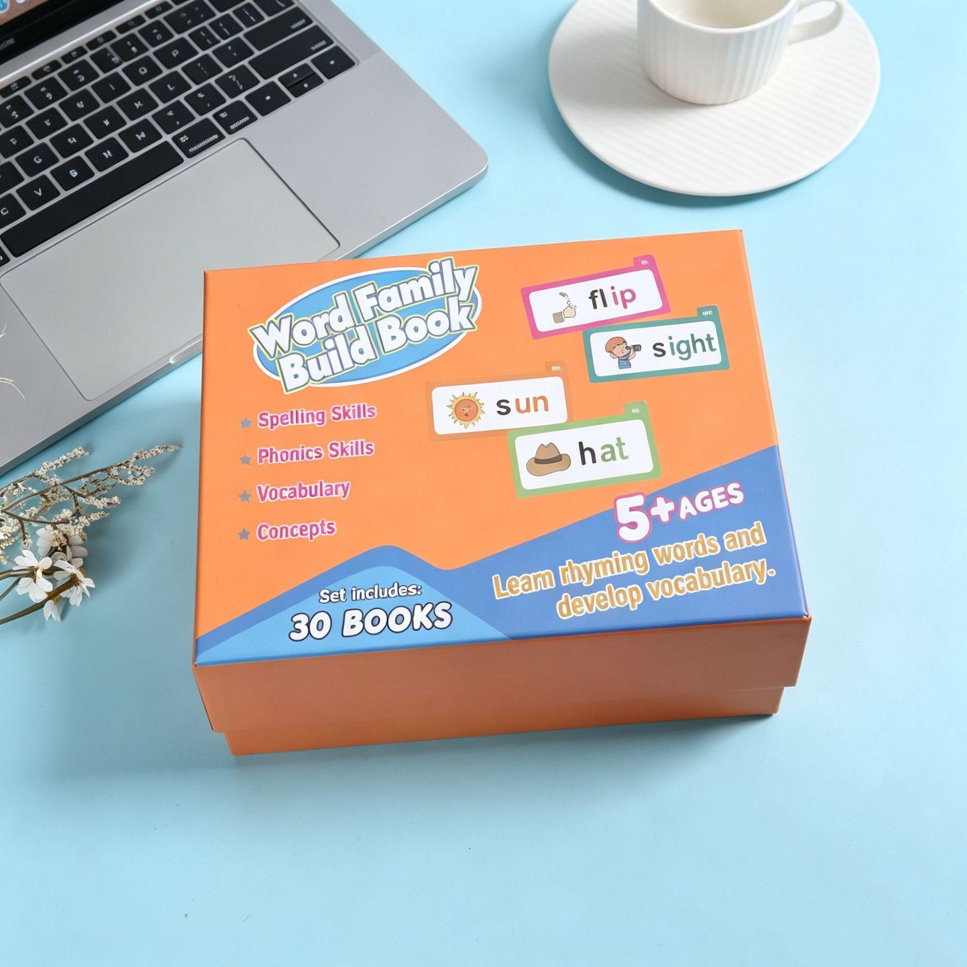 Cross-border 30 Reading & Rhyming Flip Books: Customizable Early Education for Children жёлтый