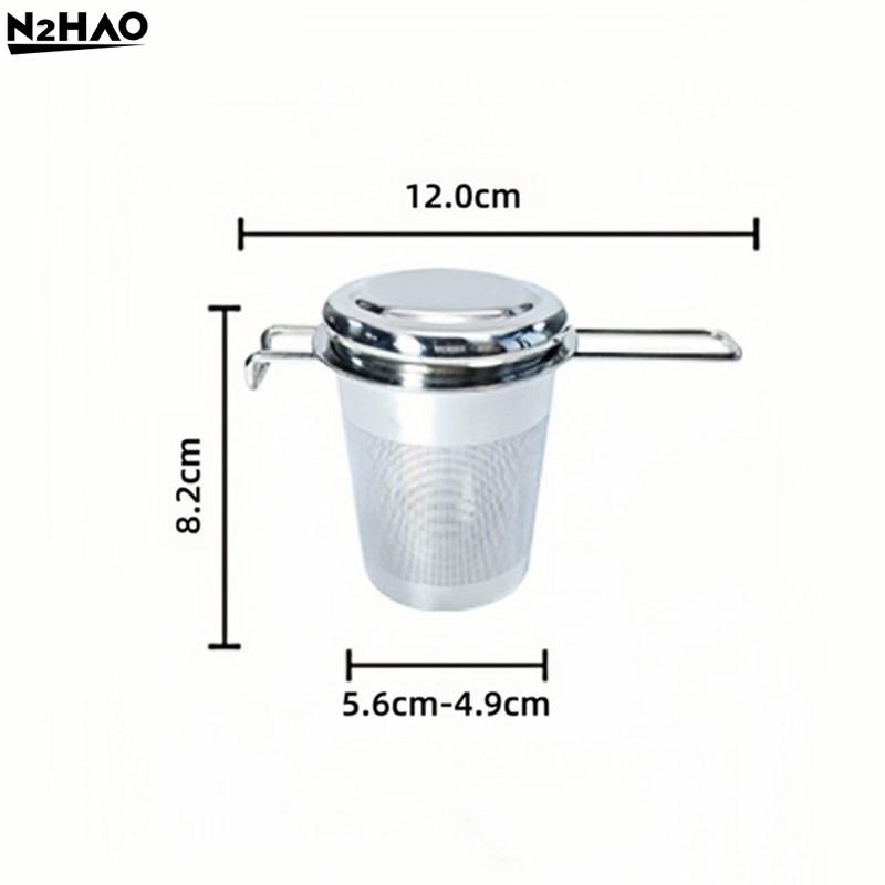 1*Premium Stainless Steel Fine Mesh Tea Filter Extended Handle Loose Tea Drainer With Lid Anti-Scald Multi-Purpose Tea Strainer
