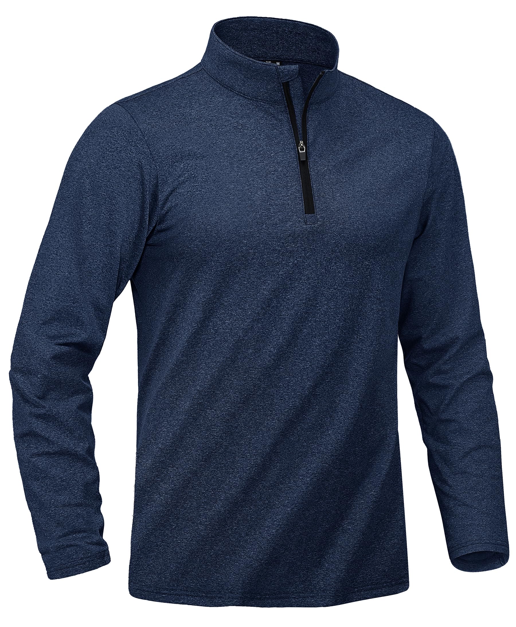 

[KEFITEVD] Training Wear Long Sleeve Half-Zip Shirt Men s Trainer Sports Top Sweatshirt Jogging Long Sleeve T-Shirt Navy Blue L