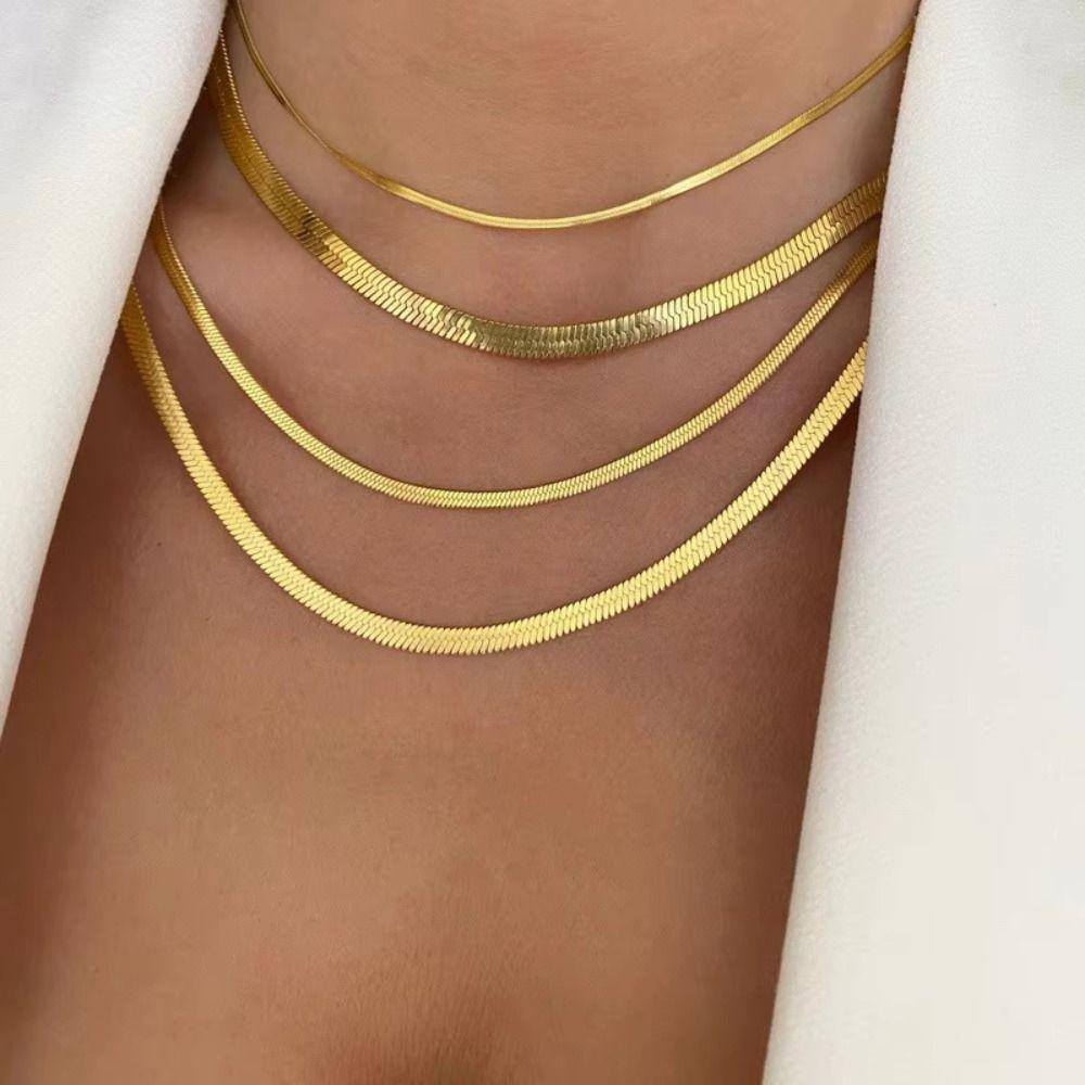 Elegant Double Layer Chain Y2K Snake Bone Chain Cool Korean Style Necklace  Party