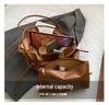 High-End Women's Large Capacity Textured Crossbody Drawstring Shoulder Bag for Casual Outdoor Use