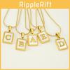 High-quality Stainless Steel Snake Chain Alphabet Necklace 26 Letters European And American Style 18k Gold Square Shell Pendant Characters)