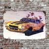 Vintage Metal Car Sign Decor Gift For Auto Lovers Garage Wall Art