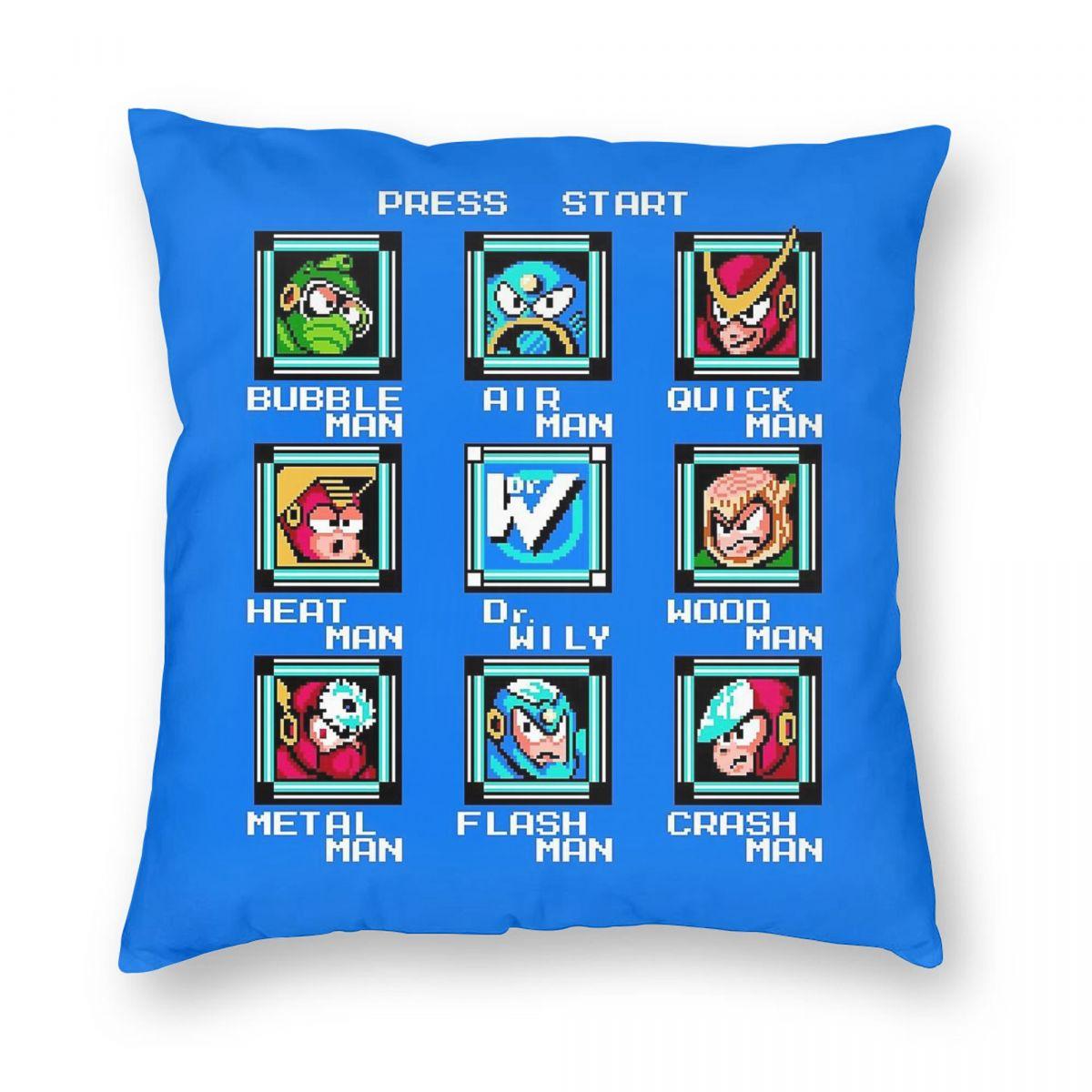 Mega Man 2 Stage Select Square Pillowcase Polyester Linen Velvet Creative Zip Decor Home Cushion Cover 12x12Inch