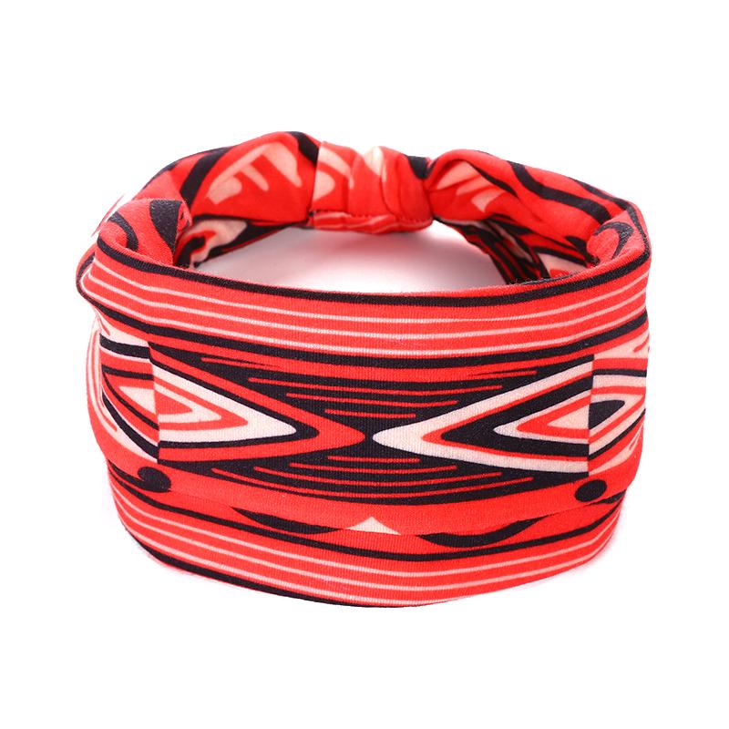 Diadema de Algodón Elástico de Moda Estampado de Patrón Africano Estilo Twist Banda Elástica para el Cabello Diademas Anchas Bandana Turbante Nudo Headwrap