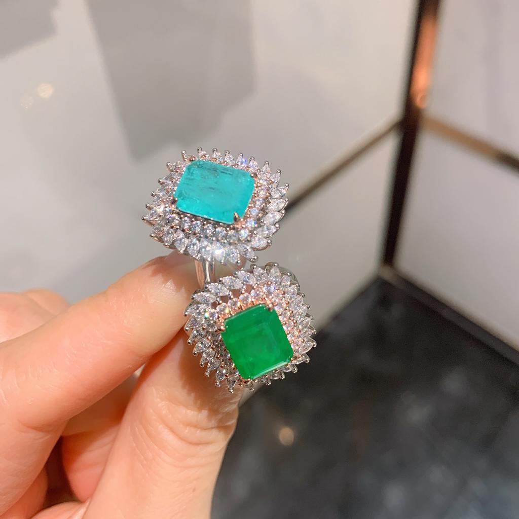 Jewelry Ring Color Treasure Popular Ring Temperament Jewelry Retro Ring Main Stone 10 * 12