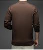 Men's High Collar Jacquard Knit Sweater - Autumn/Winter Business Casual