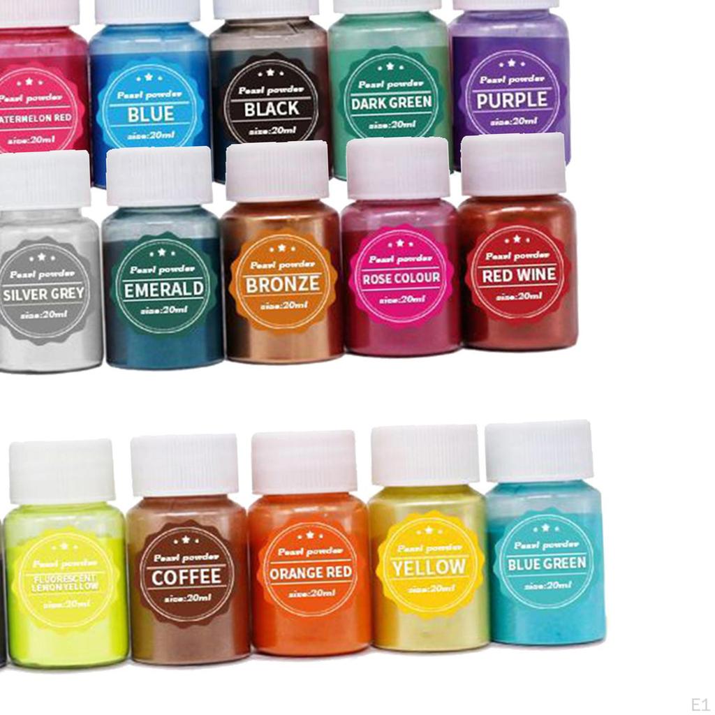 24 stk perleskimrende glimmerpulver Pigment naturlig mineral for epoksyharpiks