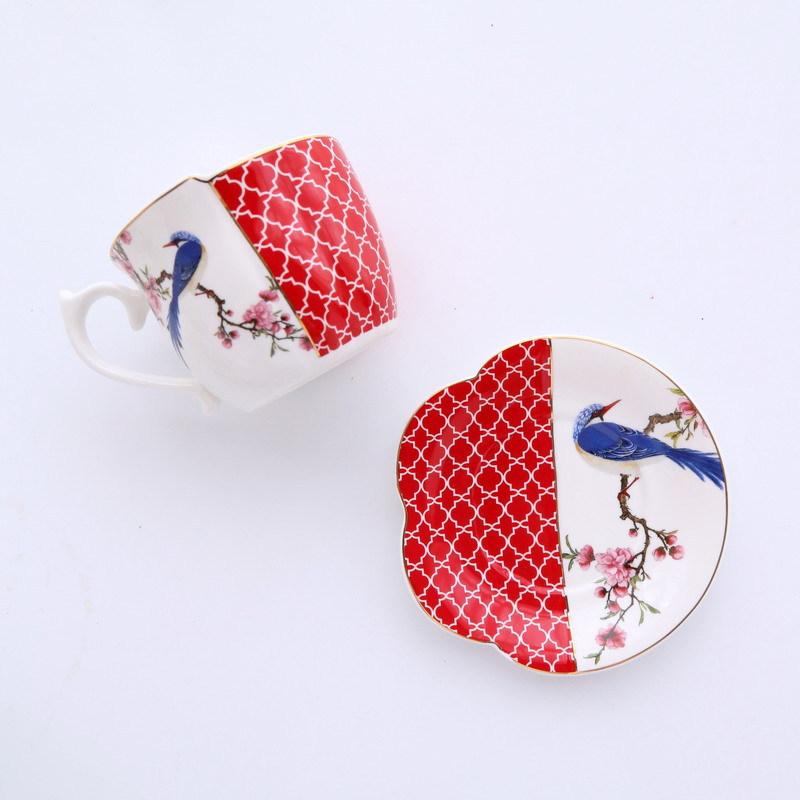 

Позолоченная фарфоровая кофейная чашка с цветочным узором, европейский винтажный набор чайных чашек, домашняя фарфоровая кофейная чашка большой вместимости, кружка для питья, подарок, декор 201-300ml