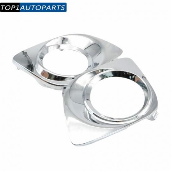 Left & Right Front Bumper Fog Light Trim Chrome Fits For 2009-2012 Toyota Venza